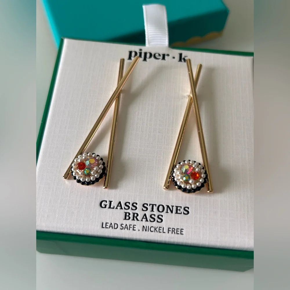 Viral Piper K Sushi Glass Stone Earrings